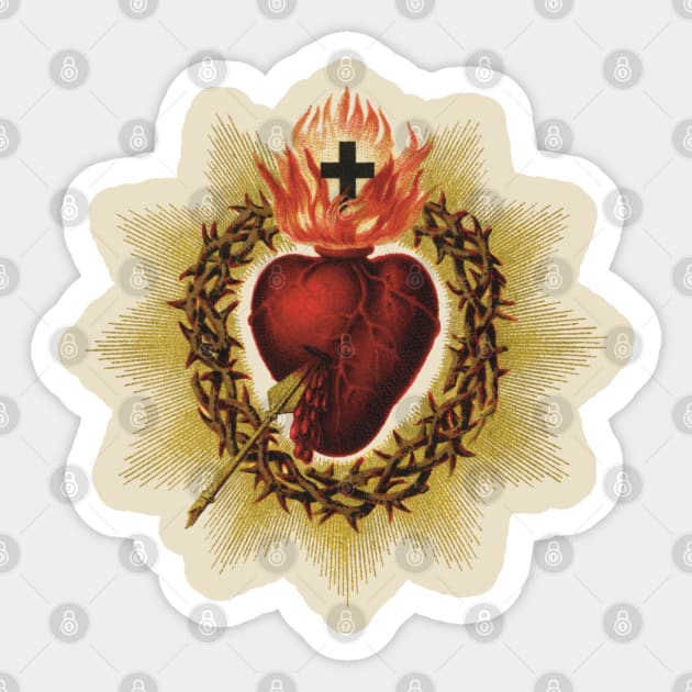 Sacred Heart of Jesus Sticker by starwilliams